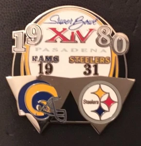 Super Bowl 14 Final Score Pin Steelers vs Rams PDI - Picture 1 of 1