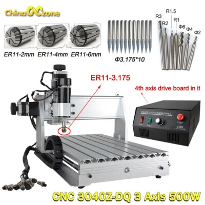 3040Z-DQ CNC Router 3 Axis Engraving Milling Machine 500W Carving MACH3 USB - Image 1 of 4