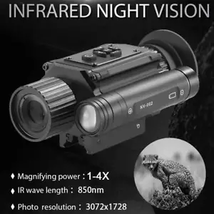 1X-4X Digital Night Vision Hunting Rifle Scope Optics Sight 850nm IR Camera - Picture 1 of 10