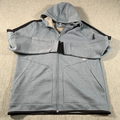 Under Armour 夹克男式 XL 蓝色全拉链运动大提琴羊毛连帽衫 — 第 1/4 张图片