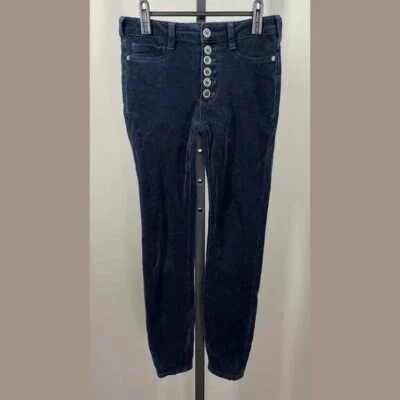 Брюки Pilcro женские 25 синие вельветовые узкие богемные повседневные опрятные классические - Изображение 1 из 4