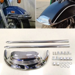 Front Fender Mudguard Tip w/ Spear Trim Fit For Harley Electra Glide Road King - Picture 1 of 21