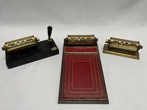 3 Park Sherman Desk Calendars Belgium Onyx Base Notepad Scrolling Date Selection - Picture 1 of 8