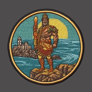 Parche de Dios Griego Apliques de Hierro Insignia de Civilización Antigua Mitología Leyenda  - Imagen 1 de 12