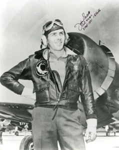 JAMES SWETT SIGNED 8x10 PHOTO MARINE FIGHTER ACE MEDAL OF HONOR MOH BECKETT BAS - Picture 1 of 2