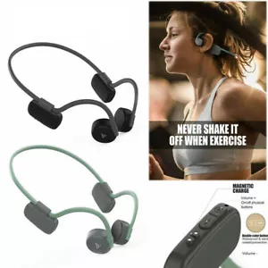 Sweatproof Bone Conduction Wireless Headset Sport Earphone Headphone with Mic - Picture 1 of 14