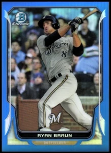 2014 Bowman Chrome Blue Refractors #69 Ryan Braun - NM-MT - Picture 1 of 2