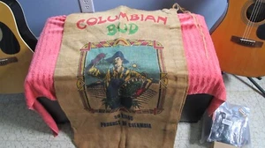 Hippy Days Columbian Bud Vintage Burlap Bag - Picture 1 of 12