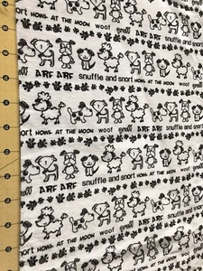 Dogs on White 35” X 42” Flannel fabric #1635 - Picture 1 of 1