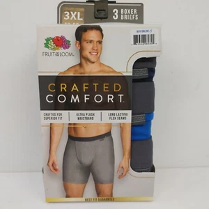 Fruit of the Loom 3 Pack Boxer Briefs 3XL 48-50 Gray Blue Contoured Comfort Fit - Picture 1 of 9