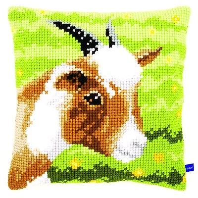 AU CHOIX Coussin décoratif au point de croix -40x40 rembourré. - Photo 1/4