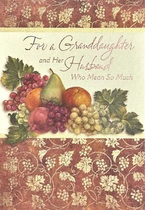 Nice HAPPY THANKSGIVING Greeting Card FOR GRANDDAUGHTER & HUSBAND by Hallmark +✉ - Picture 1 of 5