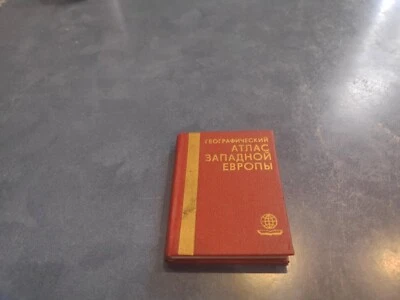 Geographical Atlas of Western Europe, pocket atlas, Soviet vintage book USSR - Image 1 of 4