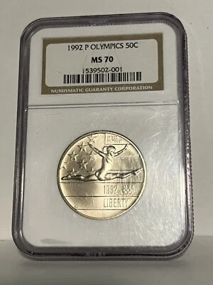 1992-S Olympics Gymnastics Commemorative Half Dollar NGC MS70 - Image 1 of 2