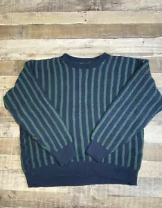 Vintage American Eagle Sweater Mens L Striped Chunky Knit Fisherman USA--Tag XL - Picture 1 of 7