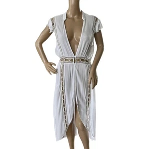 Women's Rue21 White Sheer Crochet Lace Cover Up Top Sz Small - Picture 1 of 4