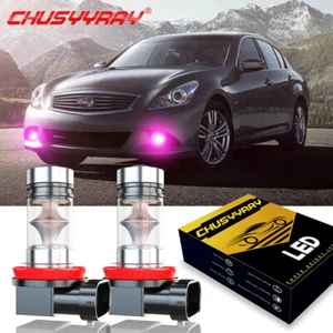 Pink Purple 12000K H11 LED Fog Light Bulbs For Infiniti G37 2011 2012 2013 - Picture 1 of 12