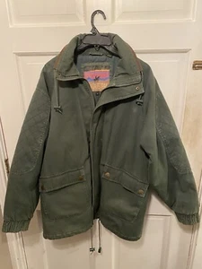 Vintage Santa Fe Trail Hoodie Jacket Sz M Made In Hong Kong Green Full Zip  - Picture 1 of 15