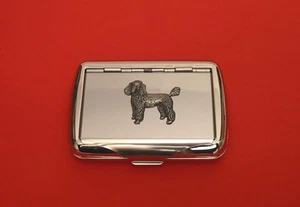 Poodle Motif Tobacco Tin Box Man's Gift Pet Vet Fathers Poodle Christmas Gift - Picture 1 of 2