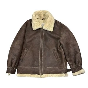 Vintage B3 Bomber Jacket Men's XL Shearling Leather Zip US Army Fair Force 17023 - Picture 1 of 14