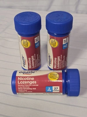 Pastilhas de nicotina Equate sabor cereja 2mg 81 pastilhas em 3 tubos - Imagem 1 de 2