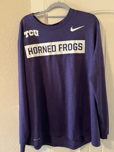 Nike TCU L Tee Unisex Long sleeve Purple Dri-Fit Size XXL - Picture 1 of 3