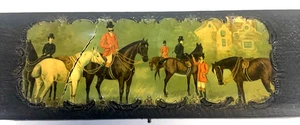 Antikes Handschuhfach Truhe englische Jagdszene Reiter - Fuchs - Ralph Lauren Stil - Bild 1 von 10