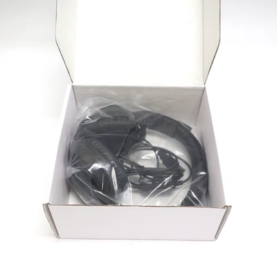 Wired Headset w/ Adjustable Headband & Boom Mic Black HUBK001 New - Image 1 of 4