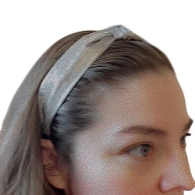 Sparkling Knot Headband Silver Shimmer Rhinestone Embellished Hair Accessory - Image 1 of 4