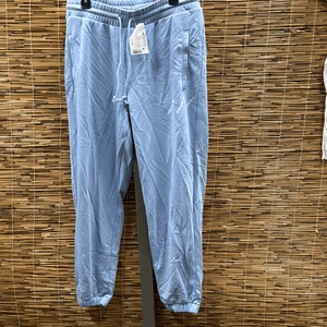 Pantalones de chándal Adidas de 3 rayas de vellón talla grande, para mujer, talla: 1XL, azul claro - Imagen 1 de 2