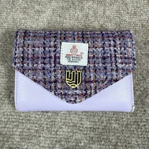 Harris Tweed Islander Dogtooth Geldbörse Leder Münzbörse Scotland Wolle Violett - Bild 1 von 14