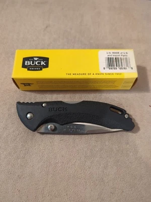 Navaja de bolsillo Buck Black Bantam CAT 5761 #0366BO ¡NUEVA! Foto 1 de 4