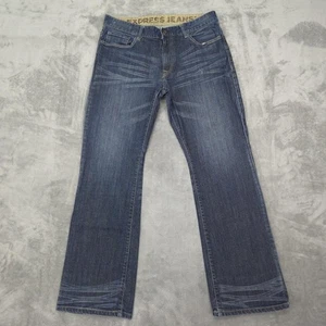 Express Jeans Herren 34x32 Blau Classic Fit Straight Leg Stretch Denim Faded - Bild 1 von 19