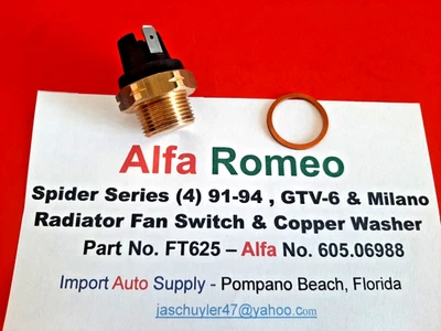 Interruptor ventilador radiador Alfa Romeo Serie 4 - Spider 91-94 - GTV6 y Milano Foto 1 de 3