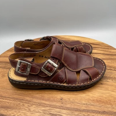 Born Leather Sandals Womens Size 7M Brown Leather Fisherman Casual Comfort Shoes - Image 1 of 4