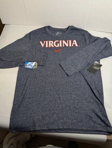 Nike UVA Virginia Long Sleeve Tee XL New Navy Heather Athletic cut Dry-fit - Bild 1 von 9