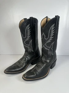 Rios of Mercedes Men’s Goat Calf ? Leather Cowboy Boots Size 9 Vintage Handmade - Picture 1 of 11