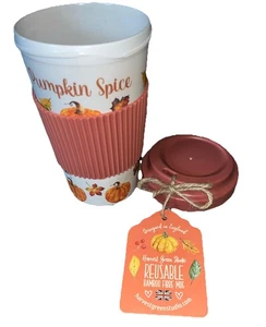 Harvest Green Studio “Pumpkin Spice”Bamboo Resin BPA Tumbler Cup with Lid- New - Picture 1 of 6