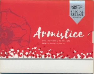 Australia: 2018 UNC Year Set Armistice Centenary Berlin World Money Fair Special - Picture 1 of 3