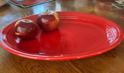 Fiesta Scarlet Red Large Oval Serving Platter 13 5/8” X 9 3/4” - Image 1 of 4