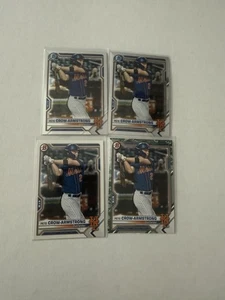 Lote de 4 tarjetas Bowman 2021 cromo/base/camuflaje Pete Crow Armstrong - Imagen 1 de 1