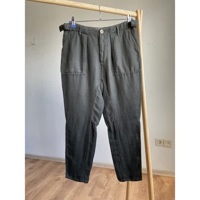 Pantalon militaire conique en coton lin Free People Paperbag taille 0 - Photo 1/4