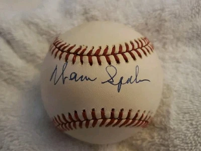 Warren Spahn Autographed National League Baseball Milwaukee Braves  - Image 1 of 2