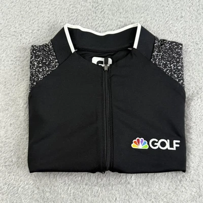 Pullover FootJoy para mujer grande negro cuarto cremallera golf NBC mangas moteadas Foto 1 de 4