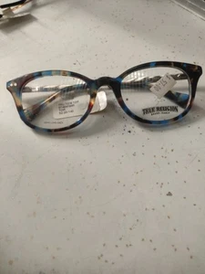 True Religion T016 Eyeglasses, Blue Tortoise, 52-20-140 (B-20) - Picture 1 of 3
