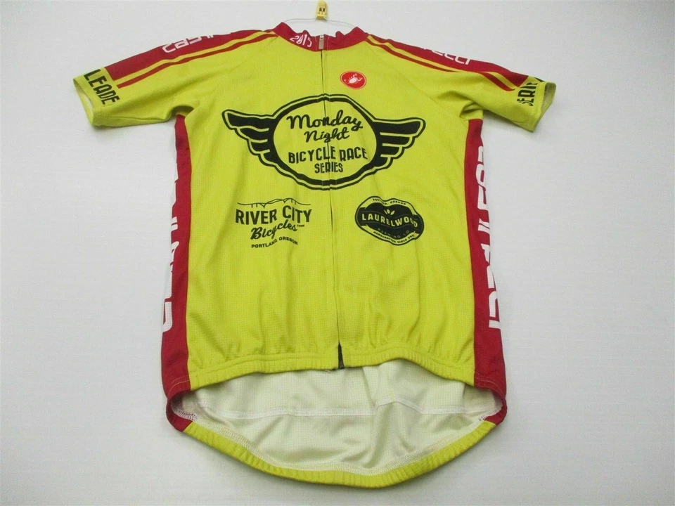 Camiseta deportiva para mujer Castelli talla L 12 CICLISMO ajustada con cremallera amarilla #TY1417 Foto 1 de 4