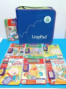 Leap Frog Leap Pad Learning System 8 books & cartridges and Carrying Case