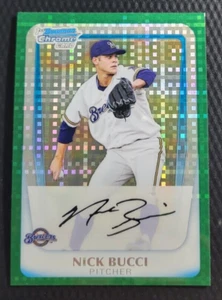 2011 1st Bowman Chrome Prospect NICK BUCCI Brewers Green X-Fractors Card BCP115 - Picture 1 of 2