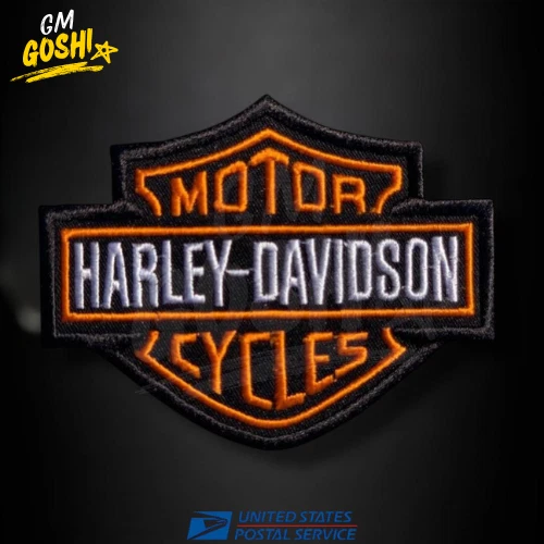 Harley-Davidson Naranja Barra y Escudo Emblema Pequeño 4" Parche Bordado Planchar/Coser Foto 1 de 1
