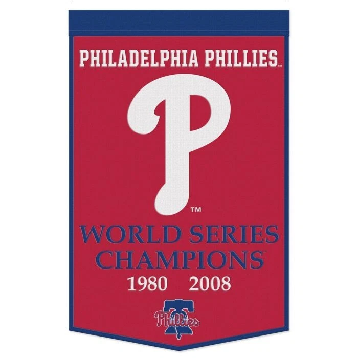 Philadelphia Phillies MLB 24" x 38" Embroidered Wool WorldSeries Banner Wincraft - Image 1 of 1